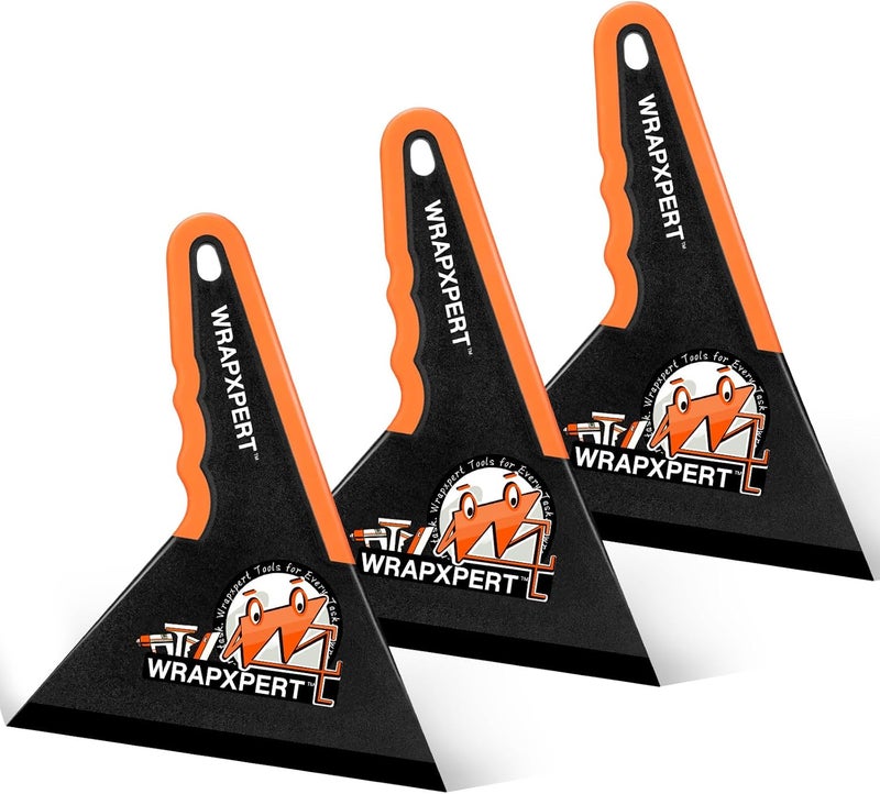 WRAPXPERT Window Tint Squeegee Triangle Contour Squeegee Corner Card Car Window Tint Tools Vinyl Wrap Tool Kit Scraper for Window Film Glass Tinting Application, 3 Pack, Black - Image 1